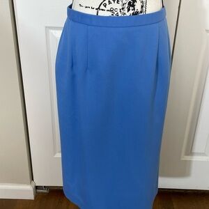 Pendleton Blue Straight Pencil Skirt Women's Size 8  100% Wool Career Classic